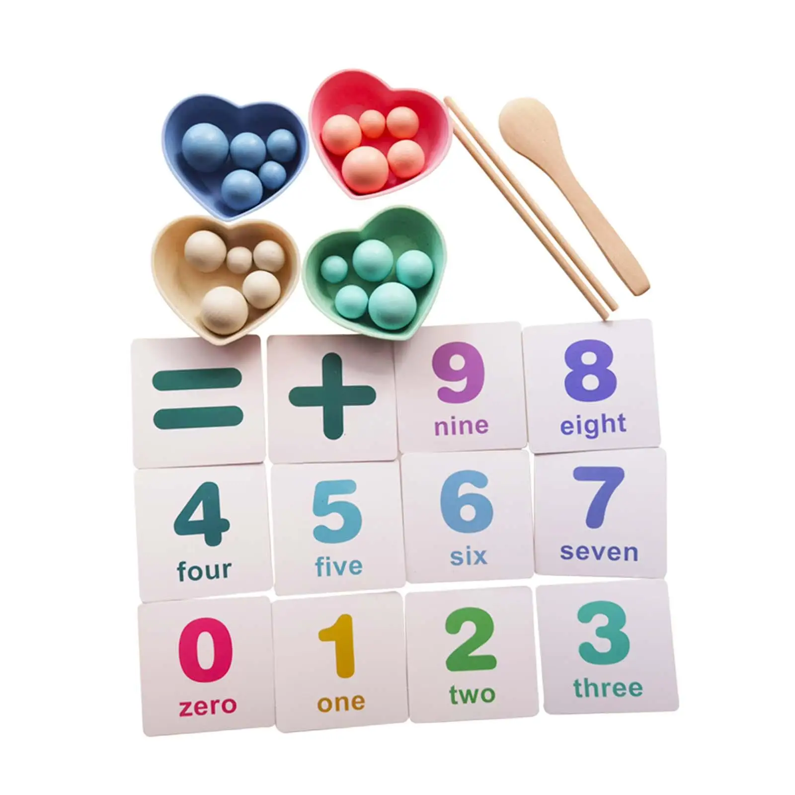 Wiskundespeelgoed Fijne motoriek Wiskundevaardigheden Cognitieve Clip Kralen Matching Game voor kleuterschool Kleuters Jongens Meisjes Verjaardagscadeaus