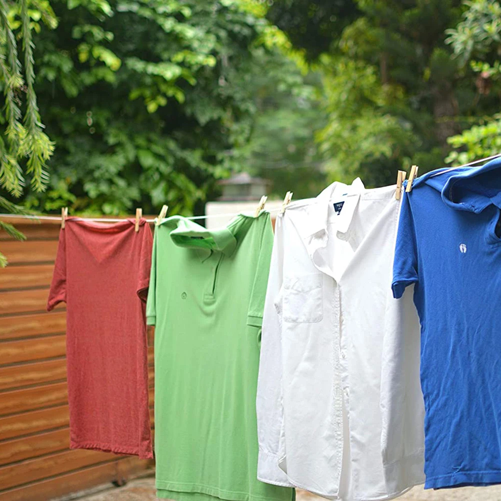 Retractable Clothesline Portable Heavy Duty Single Clothes Drying Rack PVC Retracting Clothes Line