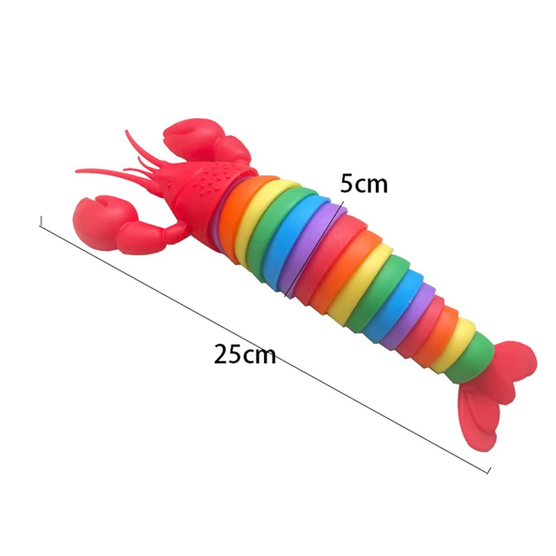 3D Articulated Stretch Lobster Sensory Fidget Toys Relief Anti-Anxiety Stress Reliever Hand Toy Funny Party Supplies