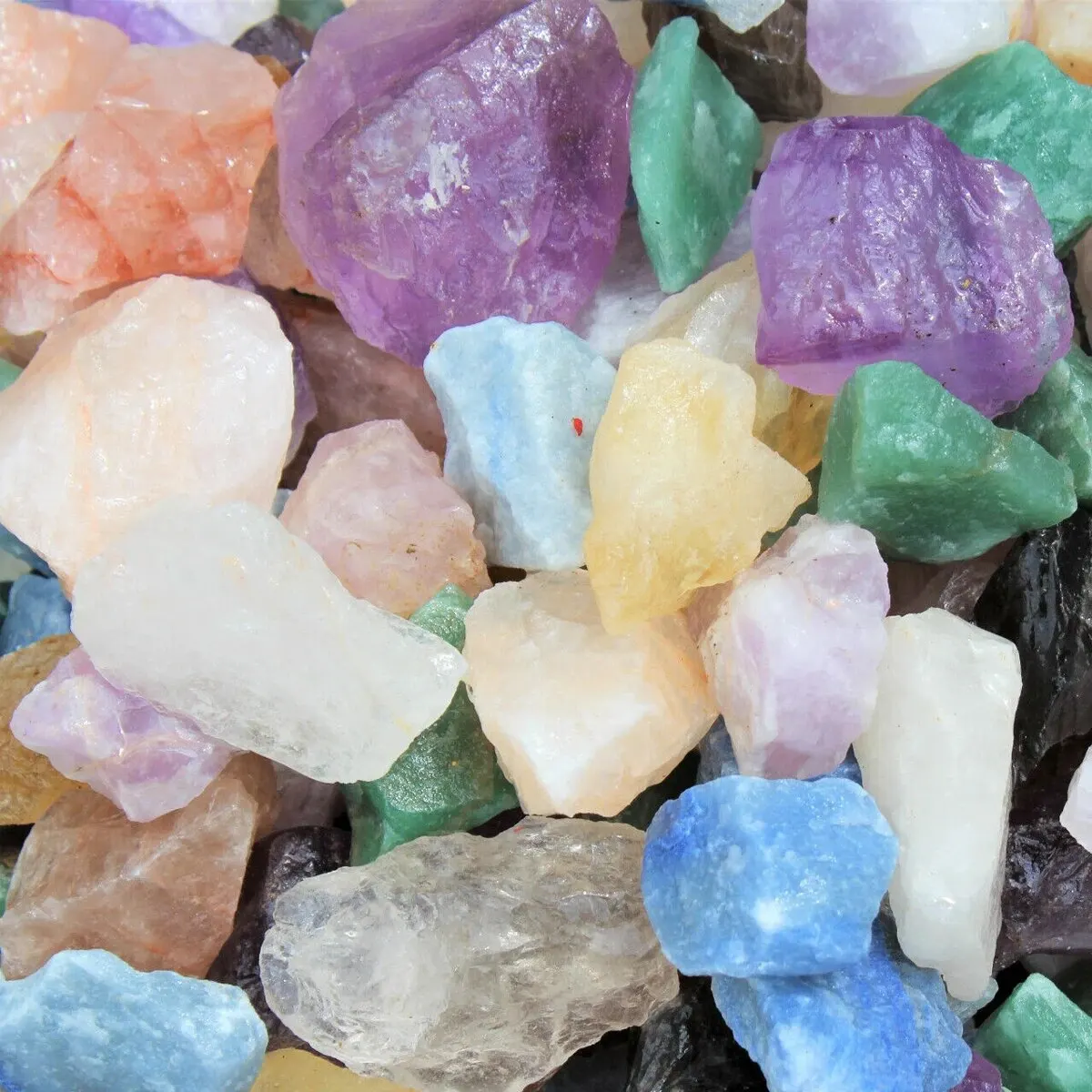 10PCS/Set Random Color Mixed Quartz Crystals, Rough Natural Premium Grade Stones