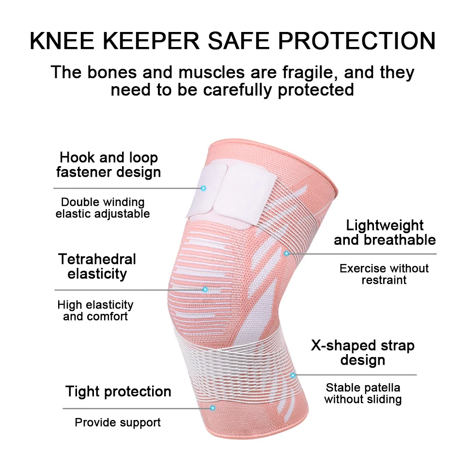 1Pcs Sports Kneepad Elbow Pressurized Elastic Support Fitness Gear Running Basketball Volleyball Ankle Brace Protector Bandage