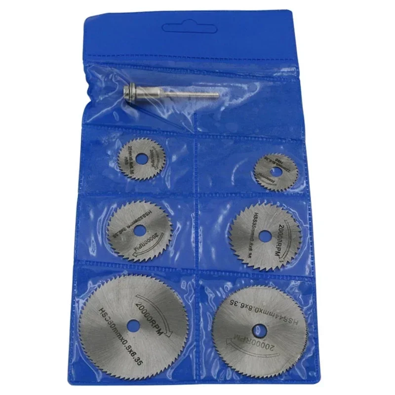 Fixmee 6pc 22mm-50mm Mini HSS Circular Saw Disc Blades for Hobby Drills Dremel 3.2mm Shank  Rotary Cutter