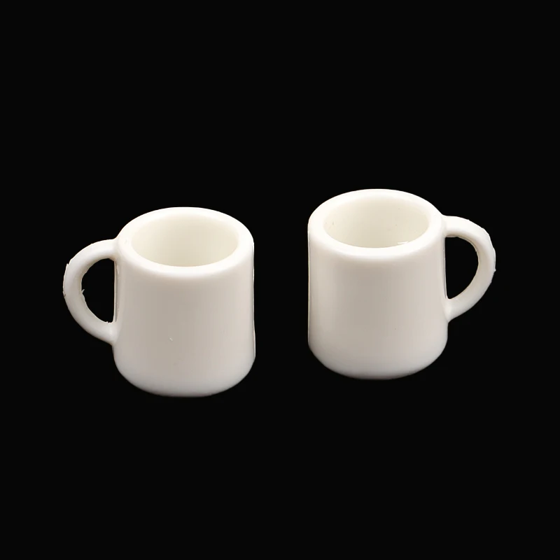 4 unids/set casa de muñecas tazas de té blancas en miniatura 1:12 Mini taza de bebida de agua modelo niños juguete para juego de imitación accesorios de decoración para casa de muñecas