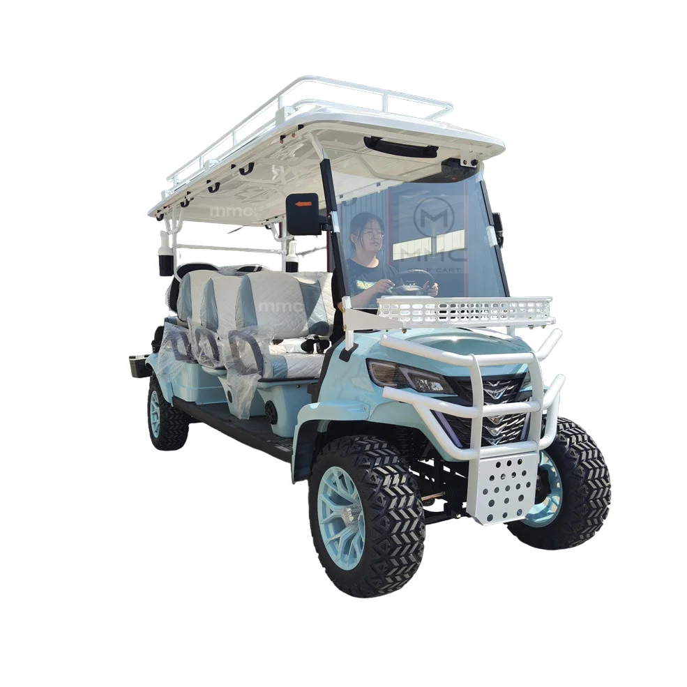 

48V Golf Cart 6 seat Rental Luxurious Street Legal Lithium Battery 2 4 6 8 Seater Electric Lifted Golf Cars Buggy Adult 2+2 Seat