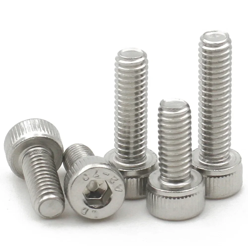 10-100pcs 304 A2-70 Stainless Steel M1.4 M1.6 M2 M3 M4 M5 M6 Hexagon Hex Socket Cap Allen Head Bolt Screw DIN912 Length 2-50mm