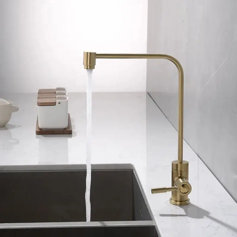 

Латунные кухонные смесители с поворотом на 360 градусов, цвет серый металлик, с фильтром-очистителем для питьевой воды, для холодной воды, для кухонной мойки, черные/белые/золотые