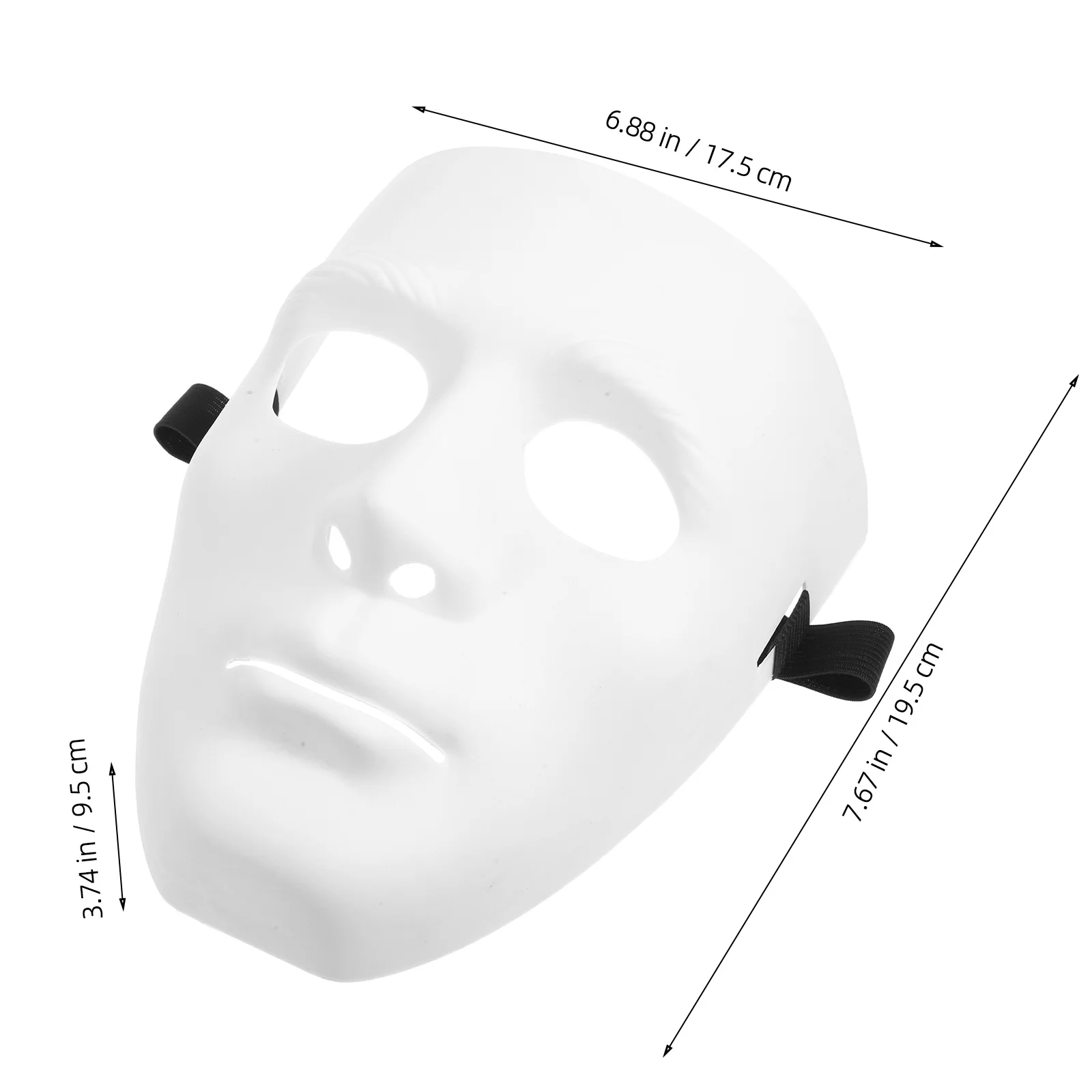 Masque de mascarade en plastique complet, 5 pièces, ruban noir, bande élastique réglable, masque de Costume de danse pour fête de carnaval d'halloween
