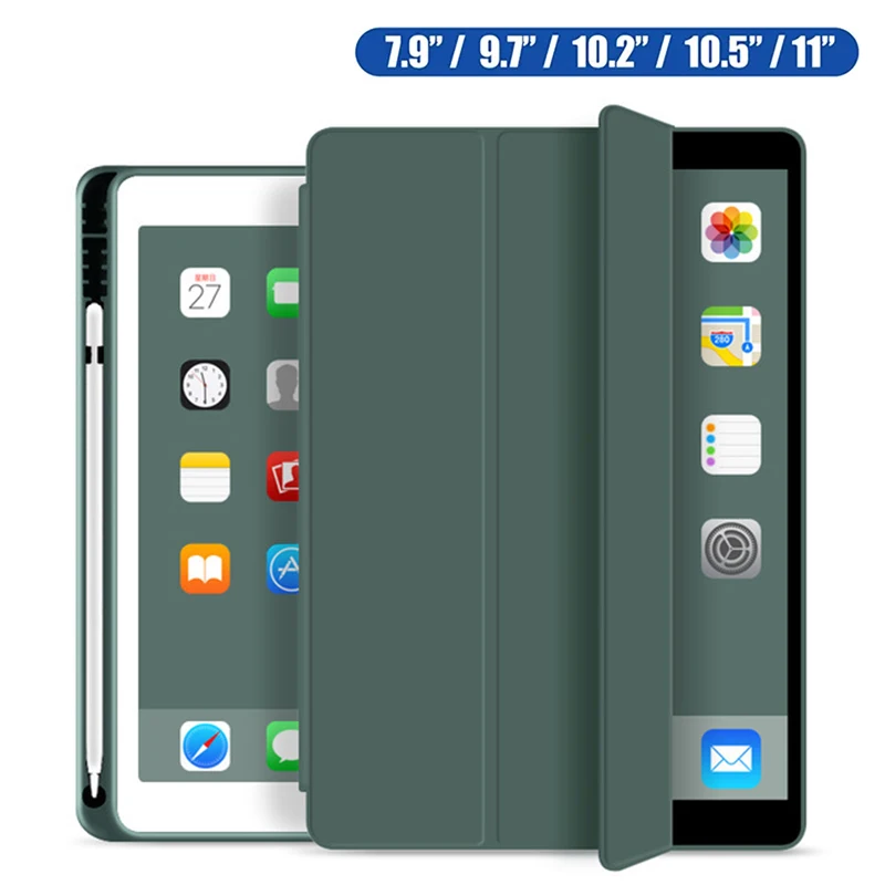 For iPad 10th Generation Case 2022 Air 5 4 10.9 Pro 11 12.9 2021 with Pencil Holder Cover 2018 2017 9.7 mini 6 10.2 7th 8th 9th 