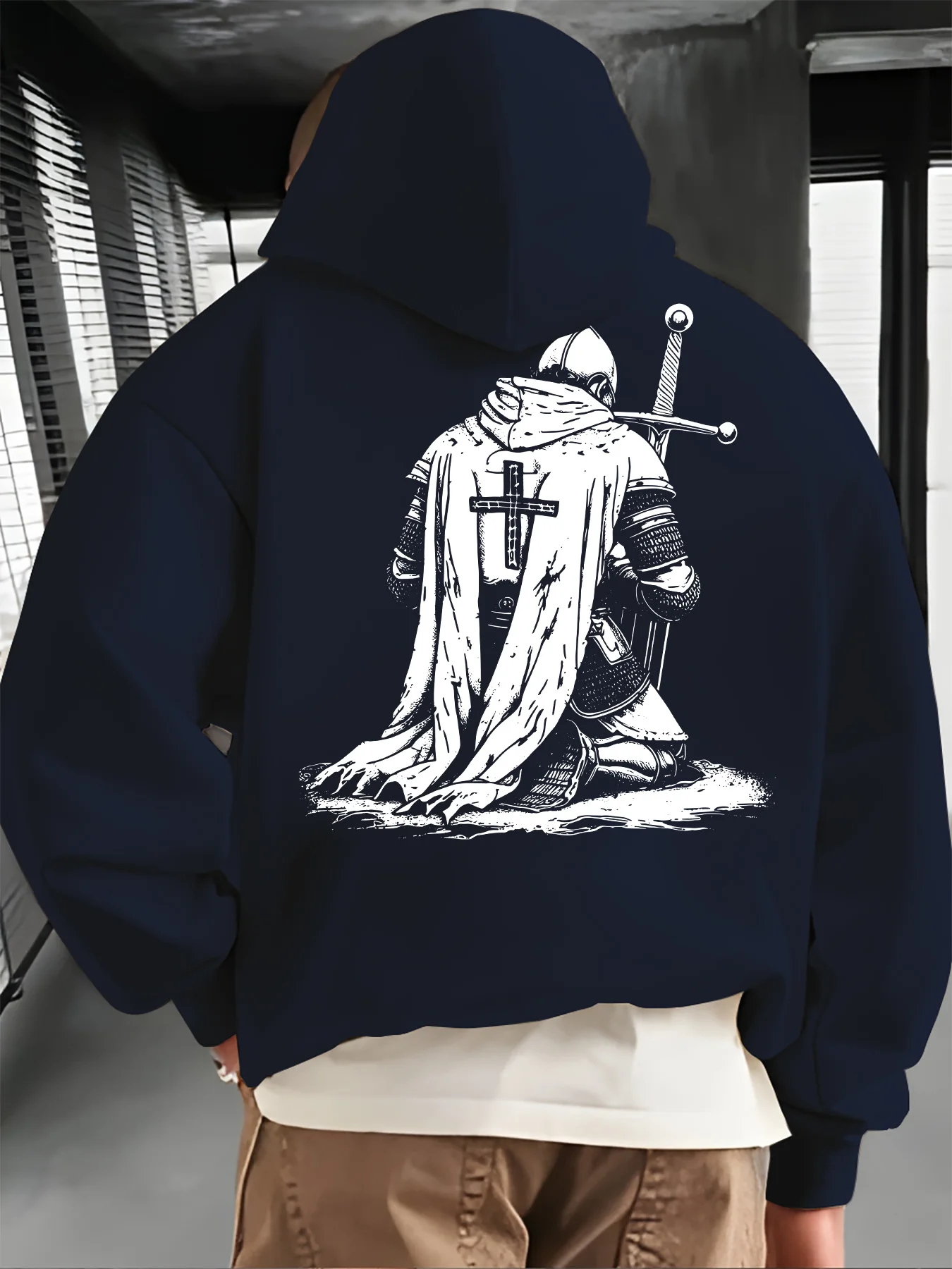 New Men's Printed Hooded Sweatshirt with Kangaroo Pockets Comfortable Casual and Fashionable for Autumn and Winter Hooded Pullov