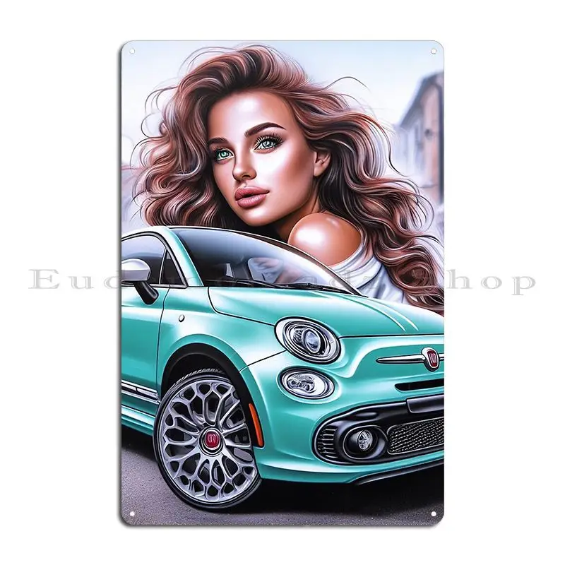 Dolce Vita Girl 500 Metal Plaque Poster Wall Cave Kitchen Funny Cave Designer Tin Sign Poster