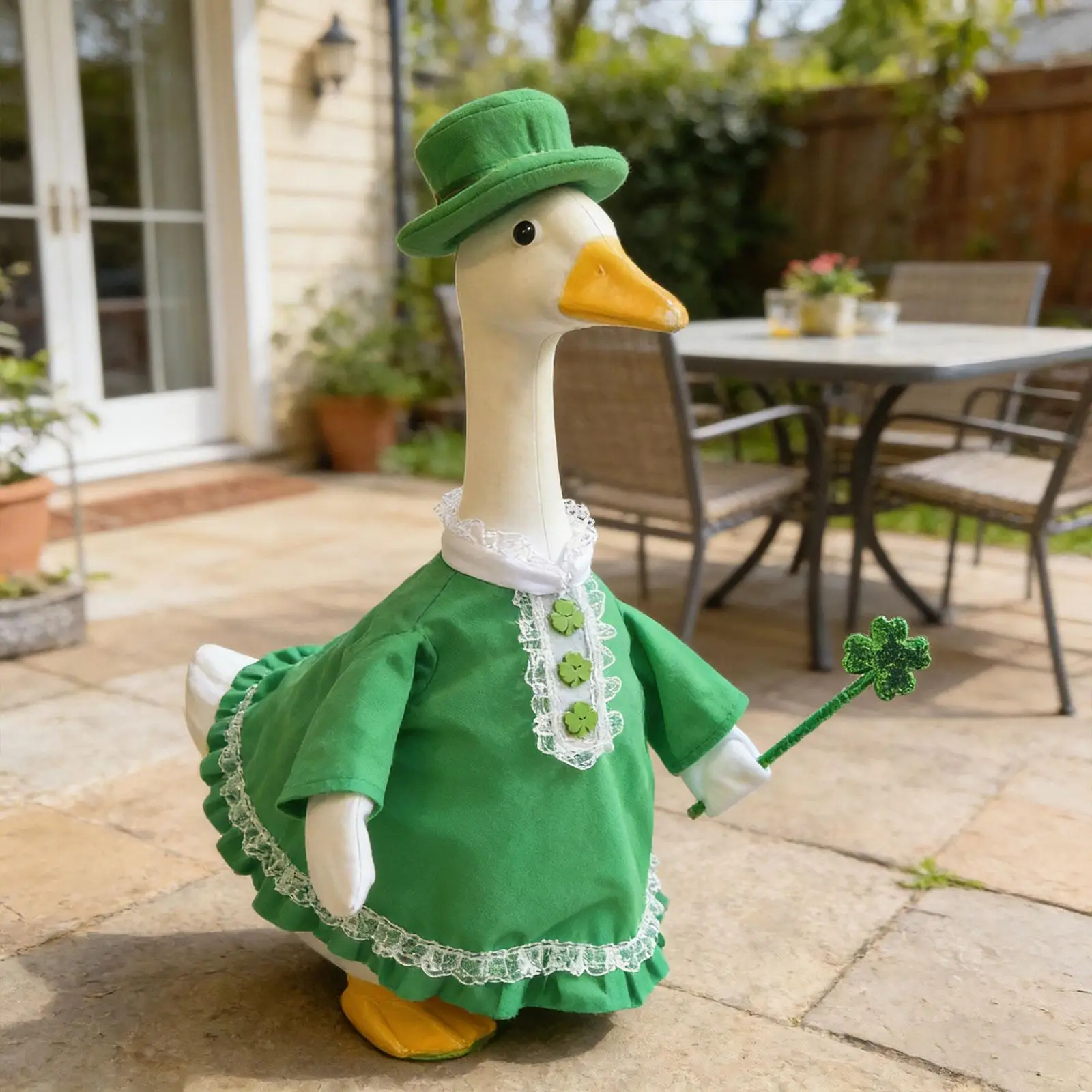 St. Patrick’s Day Porch Goose Dress Soft Costume Outdoor Decor Accessories for 23 Inch Goose Statue