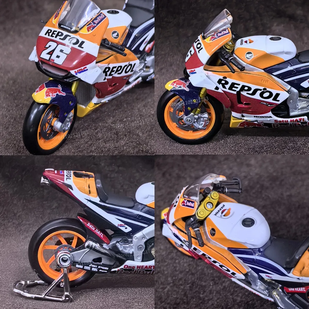 Honda RCV 2018 im Maßstab 1:18 # 26-Dos Pedrosa Mini-Motorradmodell, Nachbildung eines Auto-Miniatur-Weihnachtsgeschenkspielzeugs für Kinder