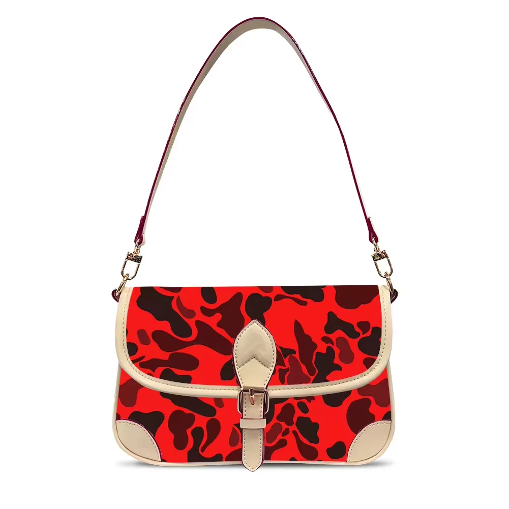 

Винтажная женская сумка-кроссбоди из искусственной кожи с пряжкой и камуфляжным принтом, настраиваемая, разноцветная, с клапаном