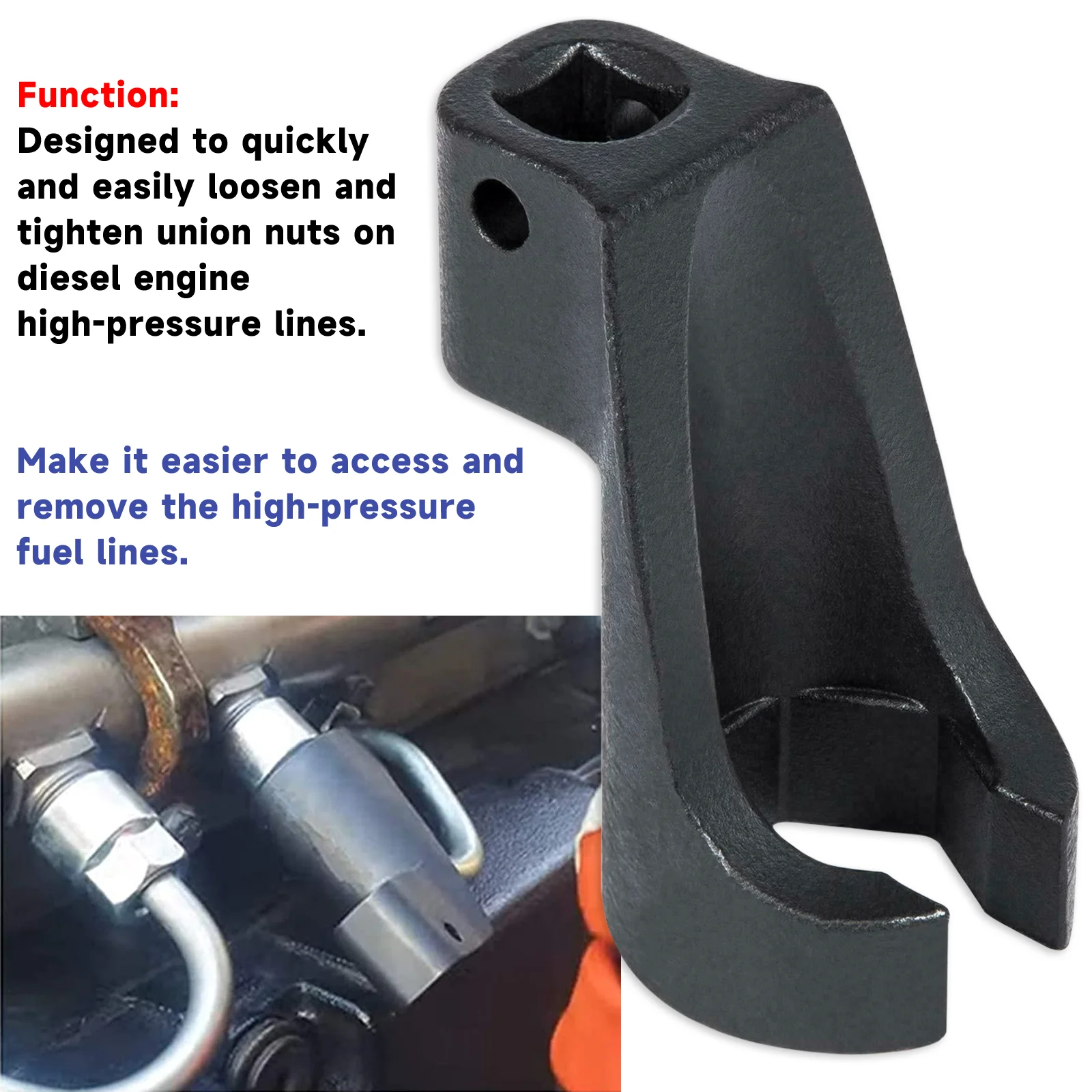 19mm high-pressure fuel pipe socket tool suitable for Detroit diesel fuel pipe sockets