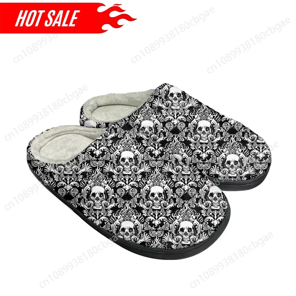 Hot SKull PAisley Fashion Cotton Custom Slippers Mens Womens Sandals Plush Casual Keep Warm Shoes Thermal Comfortable Slipper