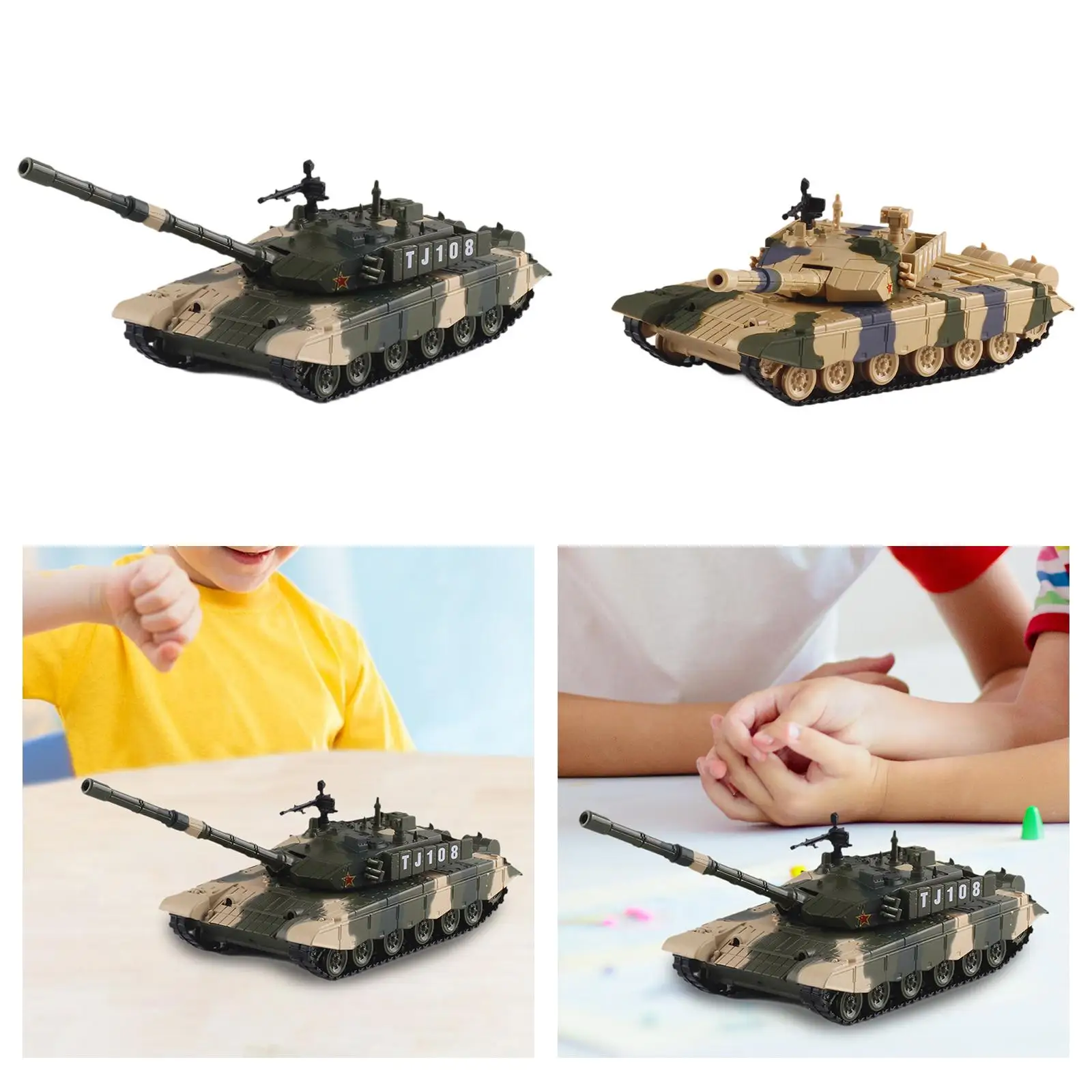 Panzermodell 1:32 Schreibtischdekoration mit Ton und Licht, rotierender Turm, Panzerspielzeug, realistisch, für Kinder, Erwachsene, Jungen und Mädchen, Partygeschenke