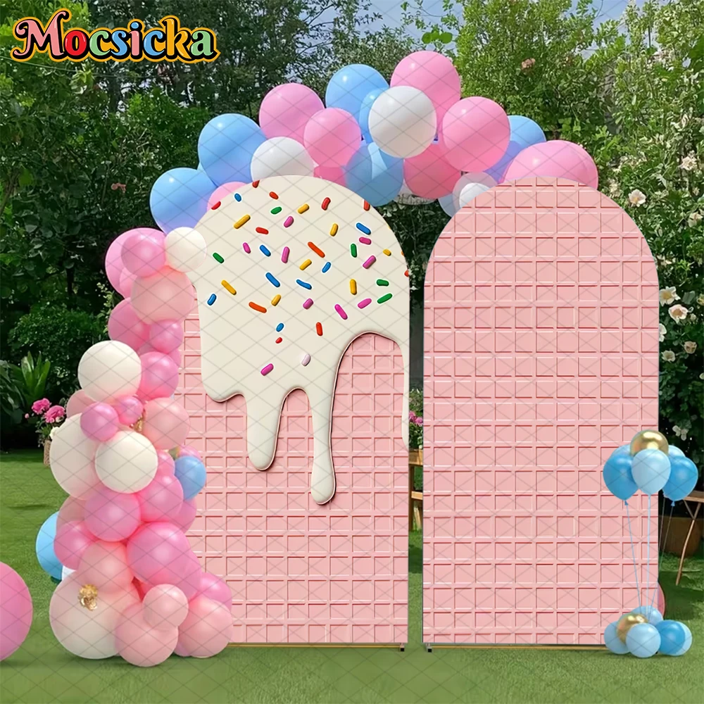 

Mocsicka розовое печенье арка крышка фон детский душ вечерние фото арочный фон сетка десерт кремовый узор Декор студийный реквизит