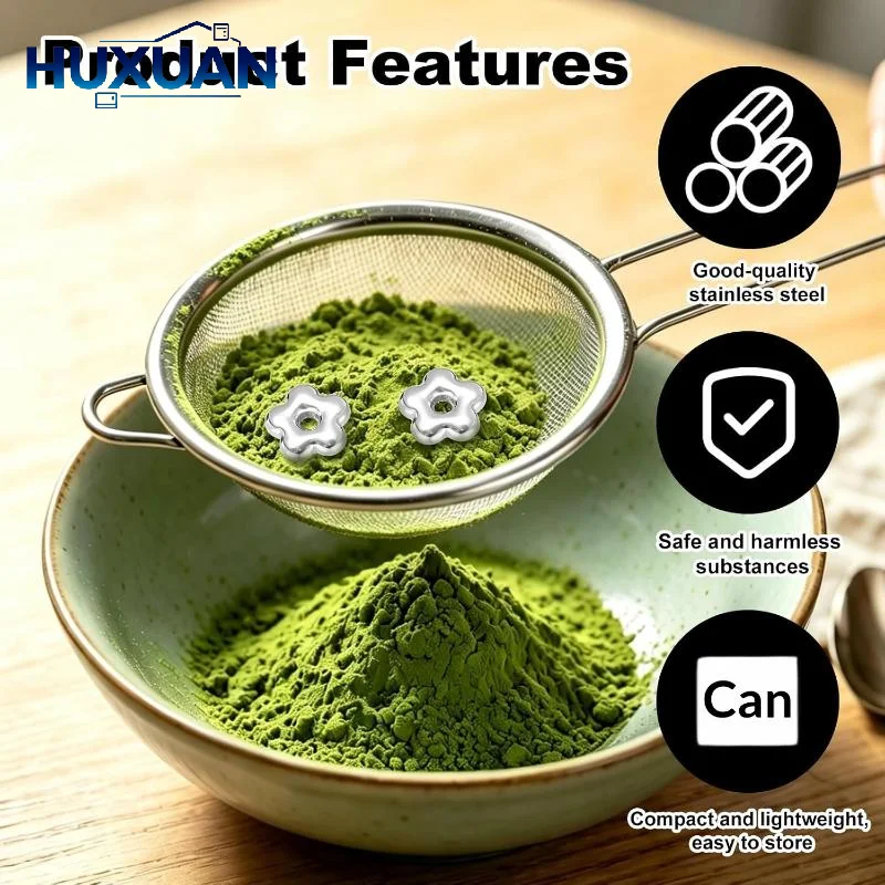 Food Grade Stainless Steel Matcha Sifter, Smooth Edge Fine Mesh Strainer, Tea Ceremony & Baking Powder Sifting Tool