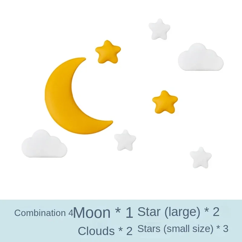 

Луна солнце 3D Звезда Настенный декор Детская комната мультфильм настенная наклейка спальня фон Стена домашняя комната DIY Искусство Декор домашние аксессуары