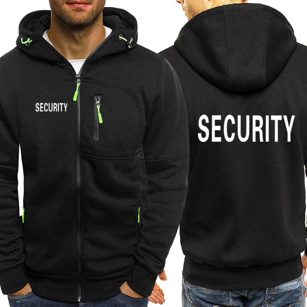 Security 2024 Men New Spring And Autumn Fashion Hoodies Tracksuit Pocket Hooded Sweatshirt Long Sleeve Zip Slim Coat Jackets Top