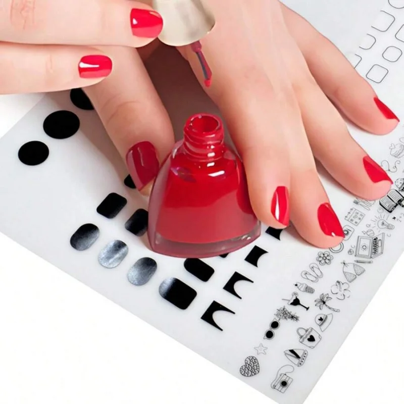 1pc Silicone Nail Art Palette, Nail Practice Mat, Nail Polish Color Mixing Pad, Nail Care Cleaning Mat