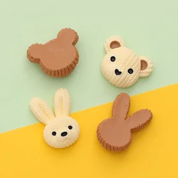 10PCS Fall brown Creative Cute Cartoon Bear DIY Handmade Resin Decorative Ornaments Large Size 3D Kawaii Nail Art Charms