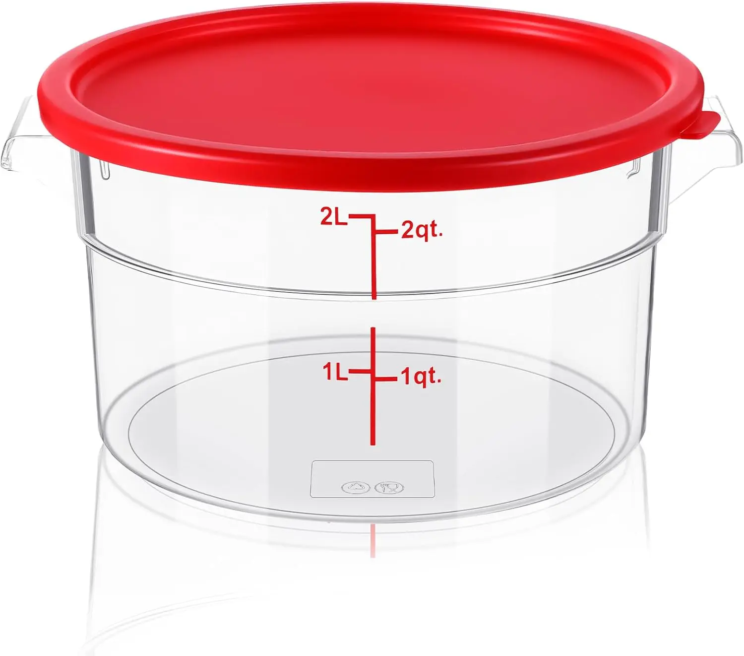 

1 Pcs Dough Proofing Bucket with Lid, 2 Qt Clear Food Storage Container with Red Scale