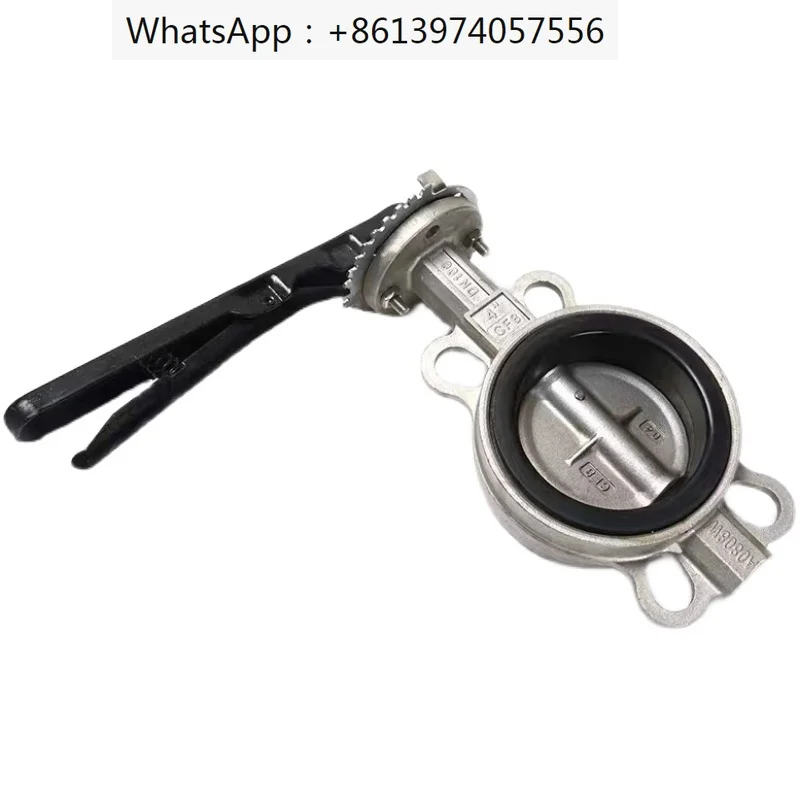 

D71X/F16P wafer type butterfly valve 304 stainless steel manual stacked butterfly valve DN50 65 80 100 150 200