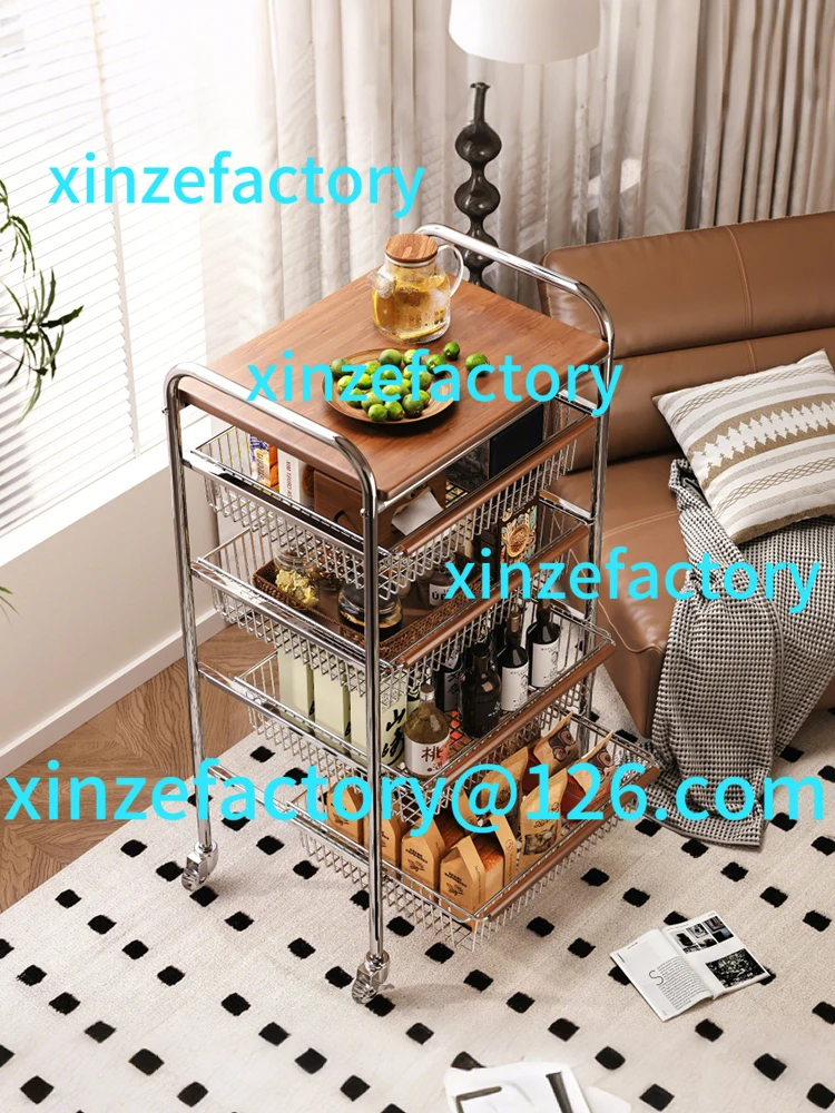 

Customizable trolley rack Living room mobile multi-layer snack rack