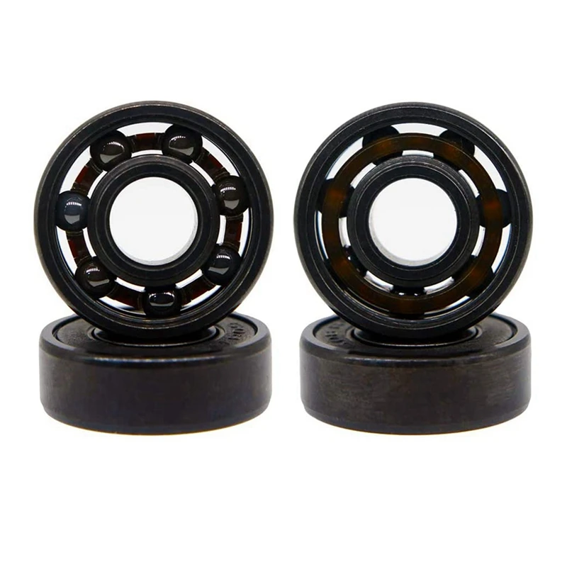 16X High-Speed 608RS Hybrid Black Ceramic Bearings Skateboard Bearings Ceramic Plastic Arc 608 Bearings