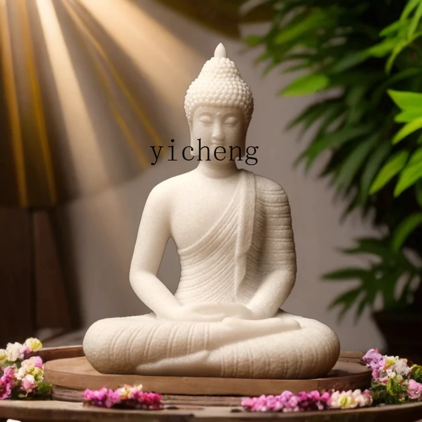 

TWR Big Day Tathagata Buddha Dolomite Landscaping Tea Space Ornament Office Desktop Court Ornament