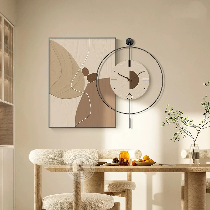 

Свет для ресторана в стиле ваби-саби, роскошные настенные часы с декоративной росписью