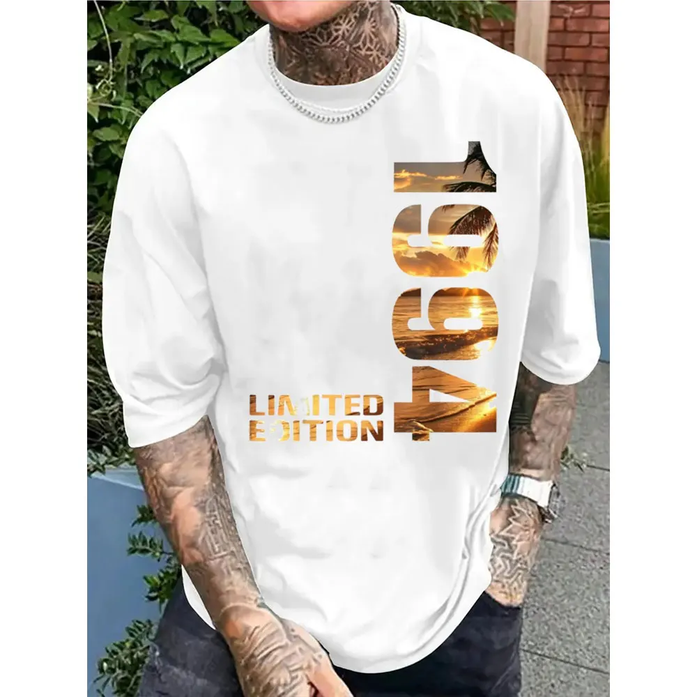 Рубашка ограниченного выпуска на 31 день рождения 1994, 31-летняя футболка для мужчин и женщин, футболка с закатом, пляжными пальмами, креативный дизайн, футболка, летний топ