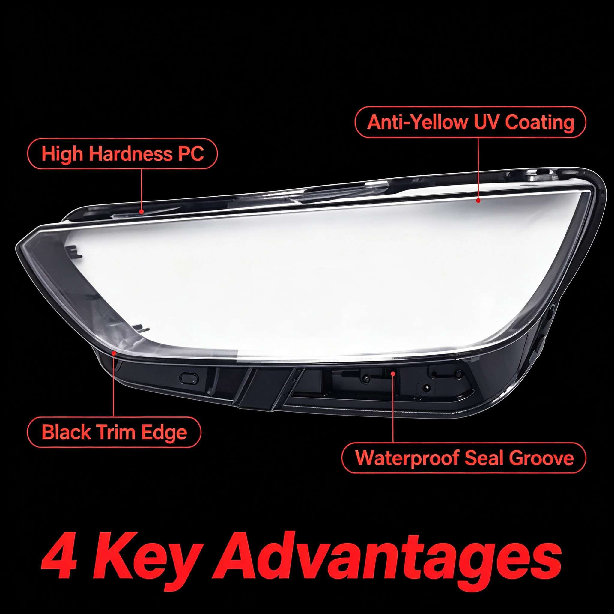 Moggic Headlight Lens Cover Compatible With Q5L 2021 2022 S Line Quattro Left Right Side Replacement Clear Lamp Shade Housing