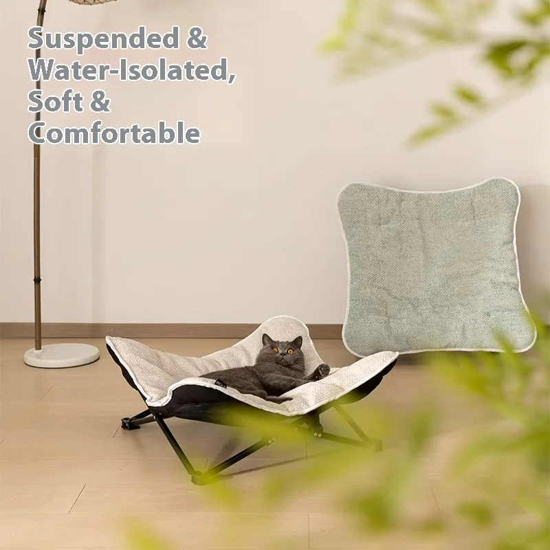 

Four-season universal cat bed, removable and washable dog bed, portable folding camping camp bed, summer breathable dog bed