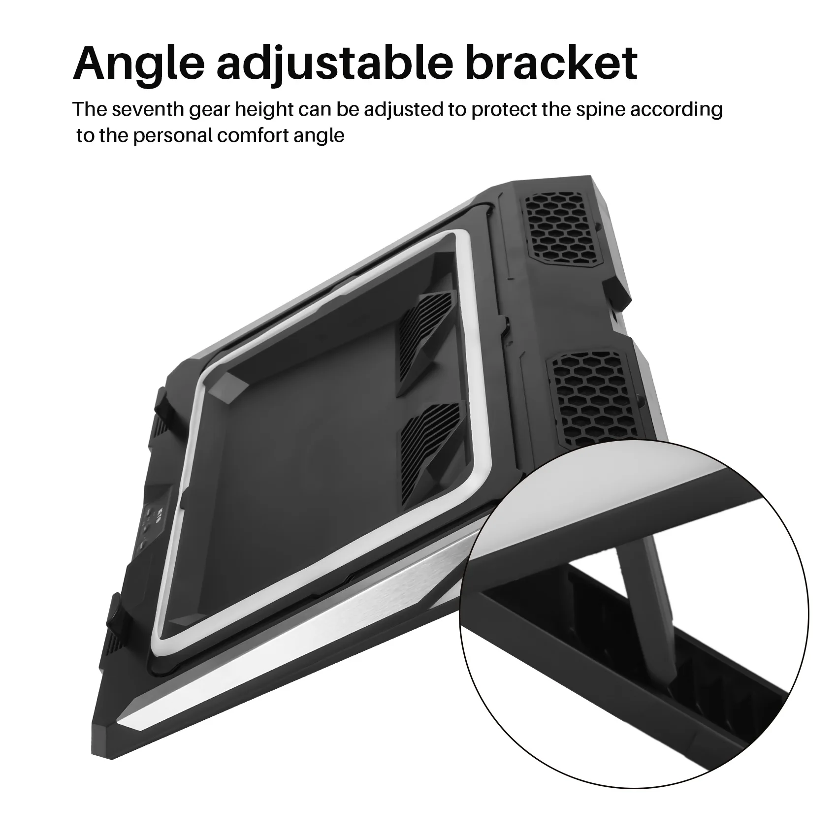 IETS-GT300 منفاخ مزدوج لوحة تبريد الكمبيوتر المحمول للألعاب ، وسادة تبريد مع مرشح الغبار والأضواء الملونة