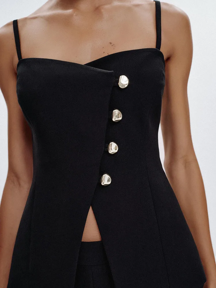 Estate 2025 New Faionable Donna Svel V-Ne Button up Top Ele Quali Etnico Sle Costume di scena 83296 800