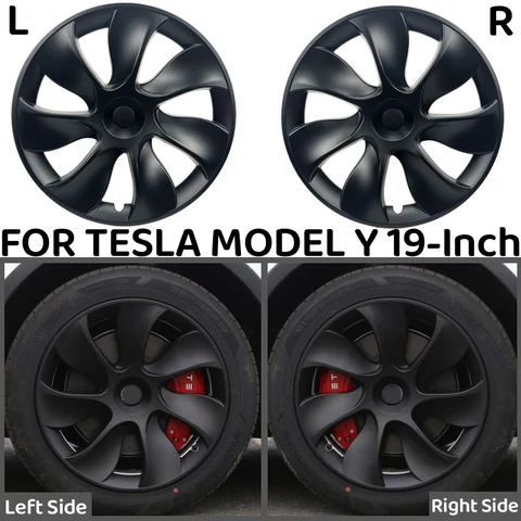 Tesla Model Y 2018-2023 용 4PCS 19 인치 허브 캡 교체 성능 휠 캡 자동차 Hubcap 전체 림 커버 액세서리