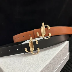 Woman Fashion Belt Luxury High Quality Belt Metal Letter Buckle Designer Style Woman Jeans Dresses Casual Belt Gorgeous Gift