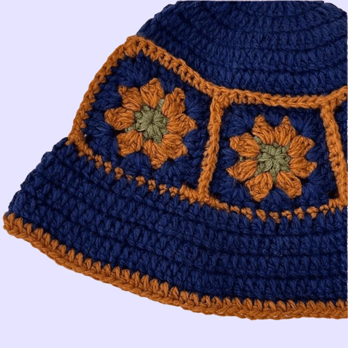 

Crochet Korean Handmade Bucket Hat Women Weaving Knitted Hat Y2k Fashion Flowers Autumn Winter Beanies Basin Cap