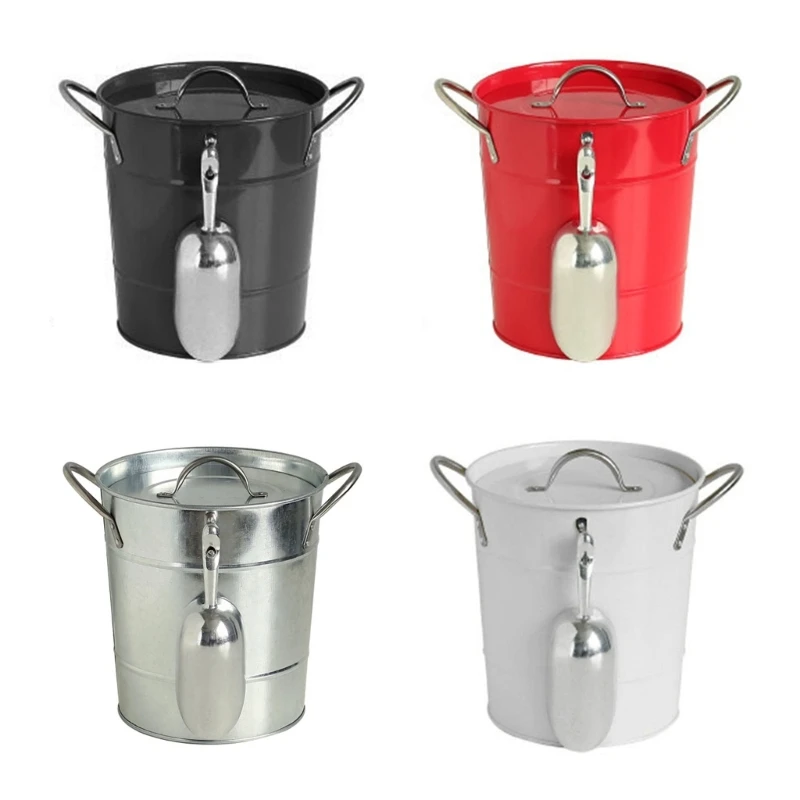 Ice Bucket with Shovel and Lid Beverage Tub for Parities, Summer Gatherings L21C