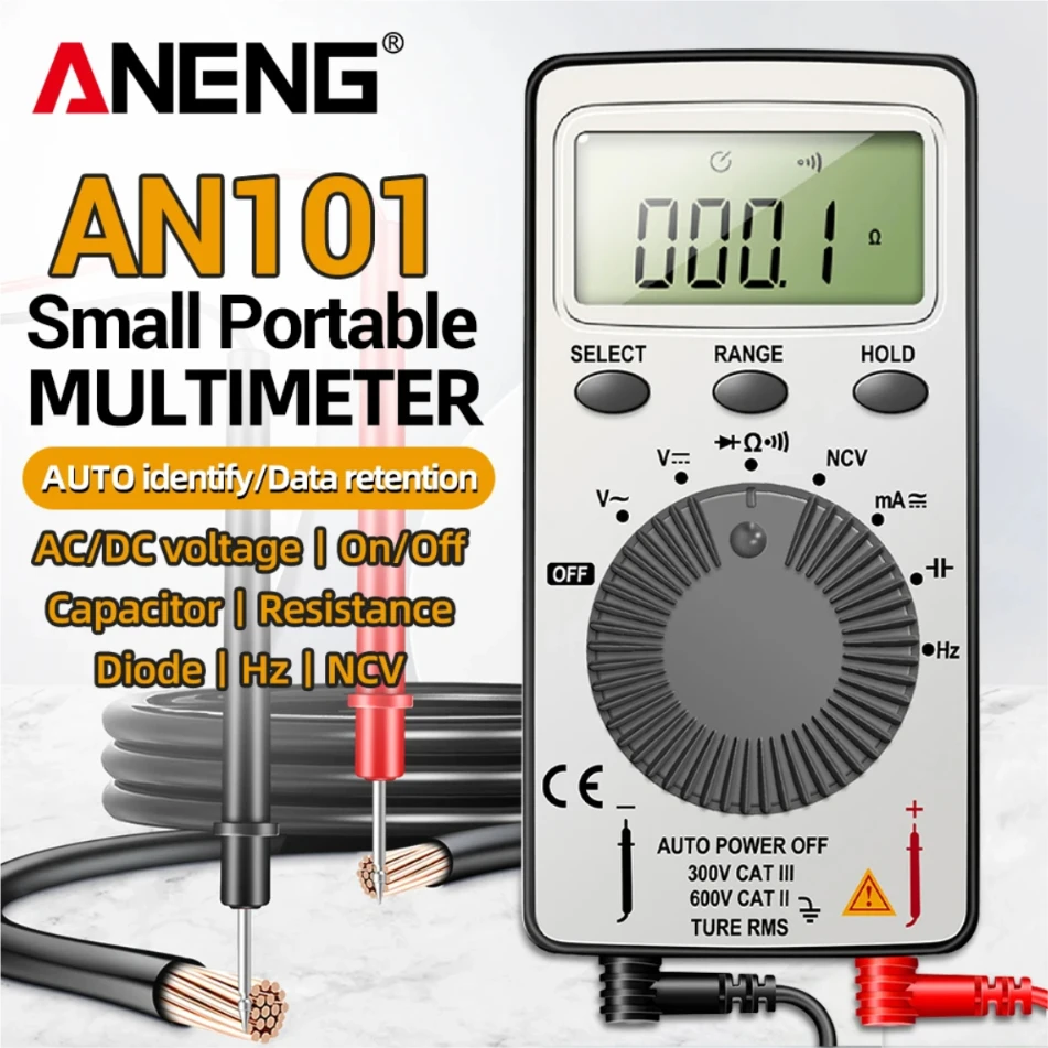 ANENG AN101 مقياس متعدد رقمي 1999 التهم التيار المتناوب/تيار مستمر جهاز قياس الجهد الكهربائي السيارات الحالية المهنية جهاز اختبار صغير أدوات كهربائي #1