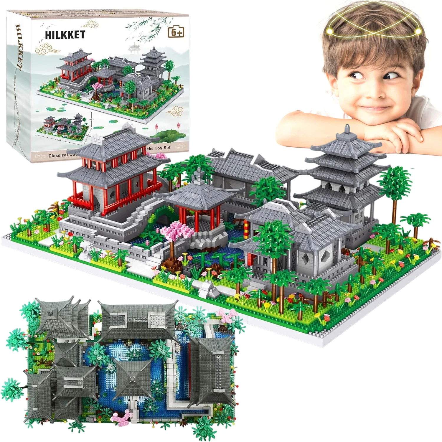 3930-teiliges Micro-Brick-Bauset „Suzhou-Garten“ – DIY-Modell einer klassischen chinesischen Architektur – Dekoration für Zuhause und Büro – Familien-Bonding-Aktivität – Geschenkbox für Erwachsene