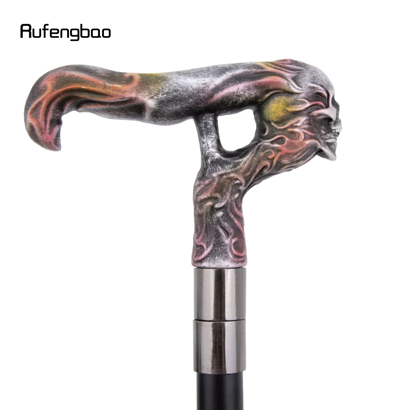 الفضة الراتنج طويل جمجمة رأس قصب ملون موضة ديكور الصلب عصا شهم أنيقة تأثيري قصب مقبض كروسيير 96 سنتيمتر #6