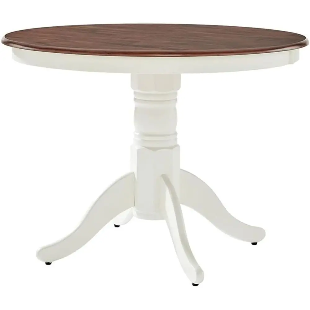 

Whitewash and Cherry Finish Round Pedestal Dining Table