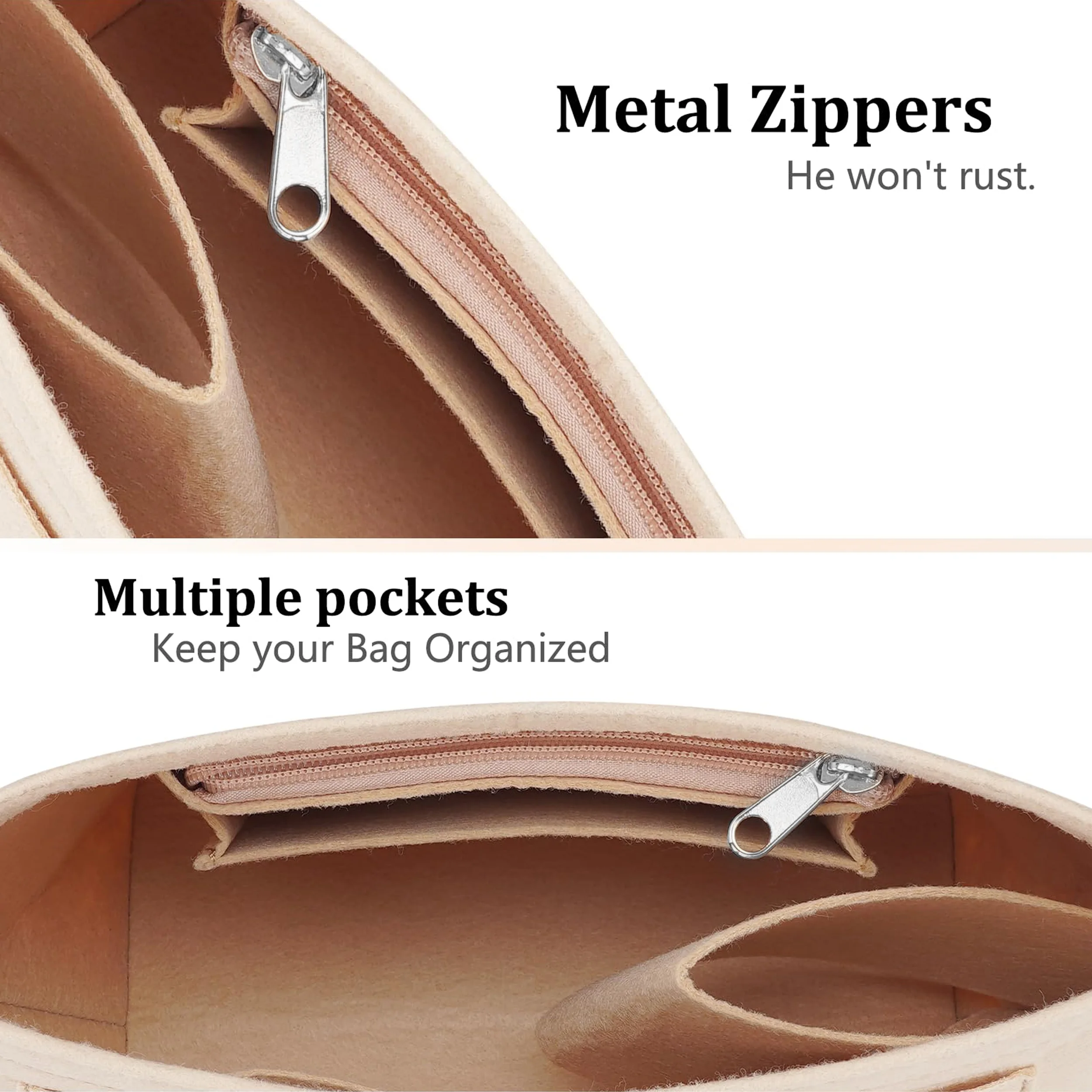 Felt Insert Bag For Longchamp Handbag Liner Bag Felt Cloth Makeup Bag Support Travel Portable Insert Purse Organizer, 4 Size image 5