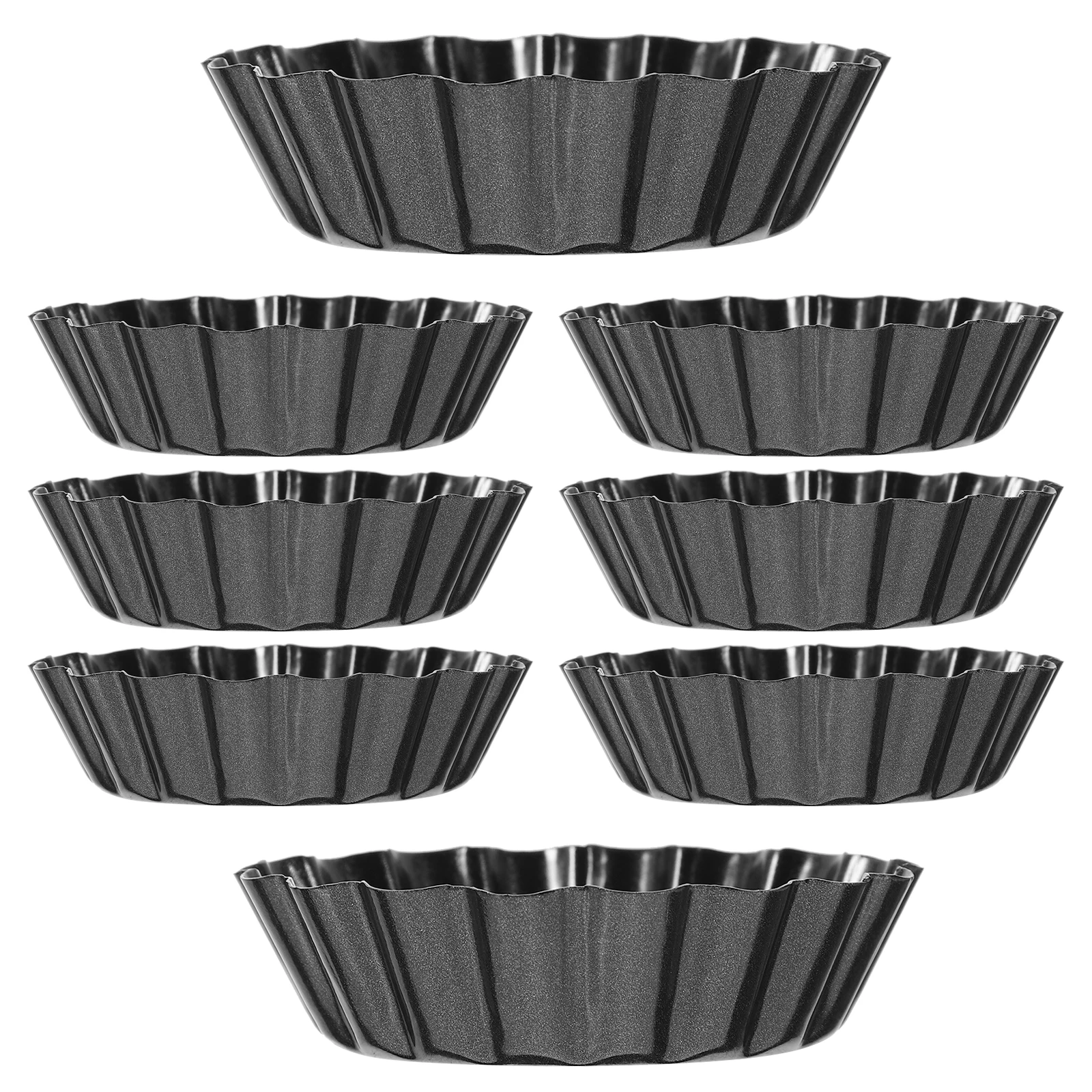 

8pcs Bottom 3 Inch Black Carbon Pans For Steel Baking Tray Egg Mini Pie Pan Molds For Baking Mold Pan