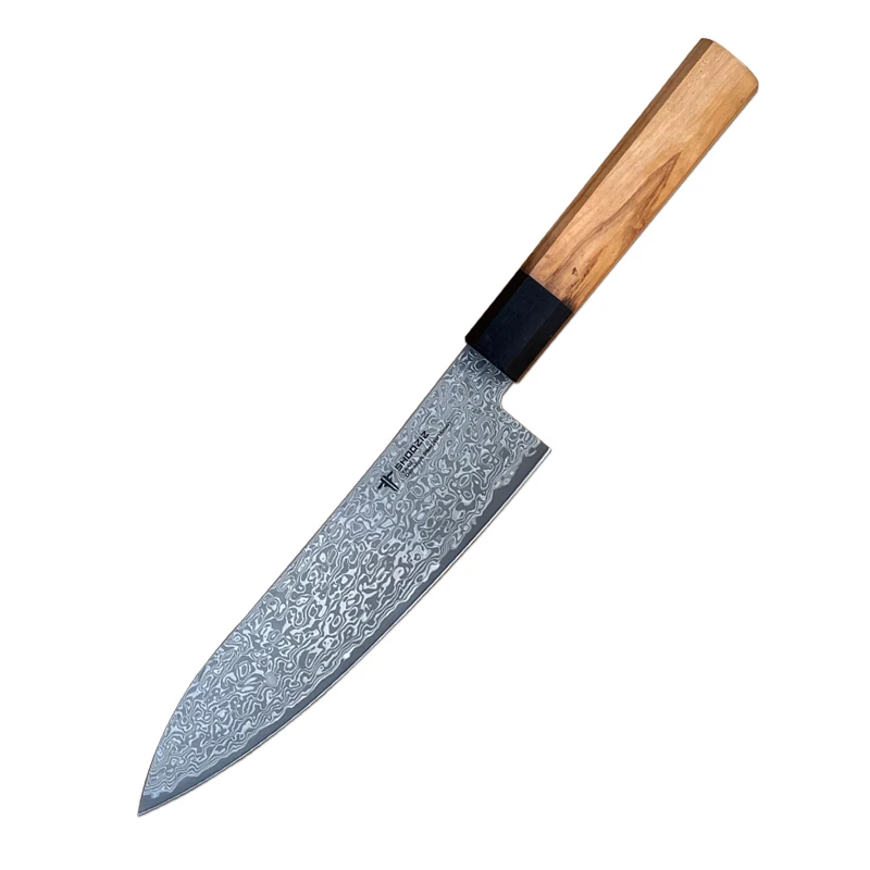 SHOOZIZ YA02 Knife Set Damascus Steel Olive Wood Handle Chef's Knife Cooking Knife San De Knife Vegetable Cutting Knife