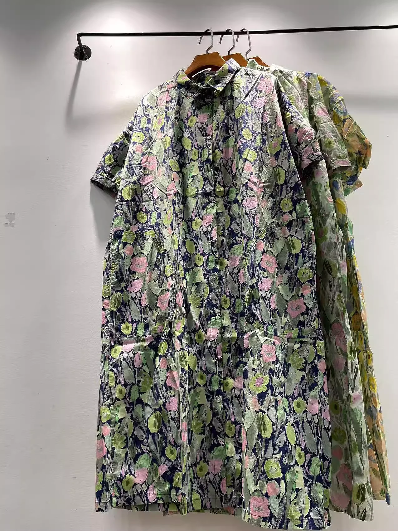 تمثال نصفي 122 سنتيمتر فستان قميص طويل من القطن للنساء الصيف اليابان harajuku موضة التعادل صبغ فستان واحد الصدر فساتين الشاطئ