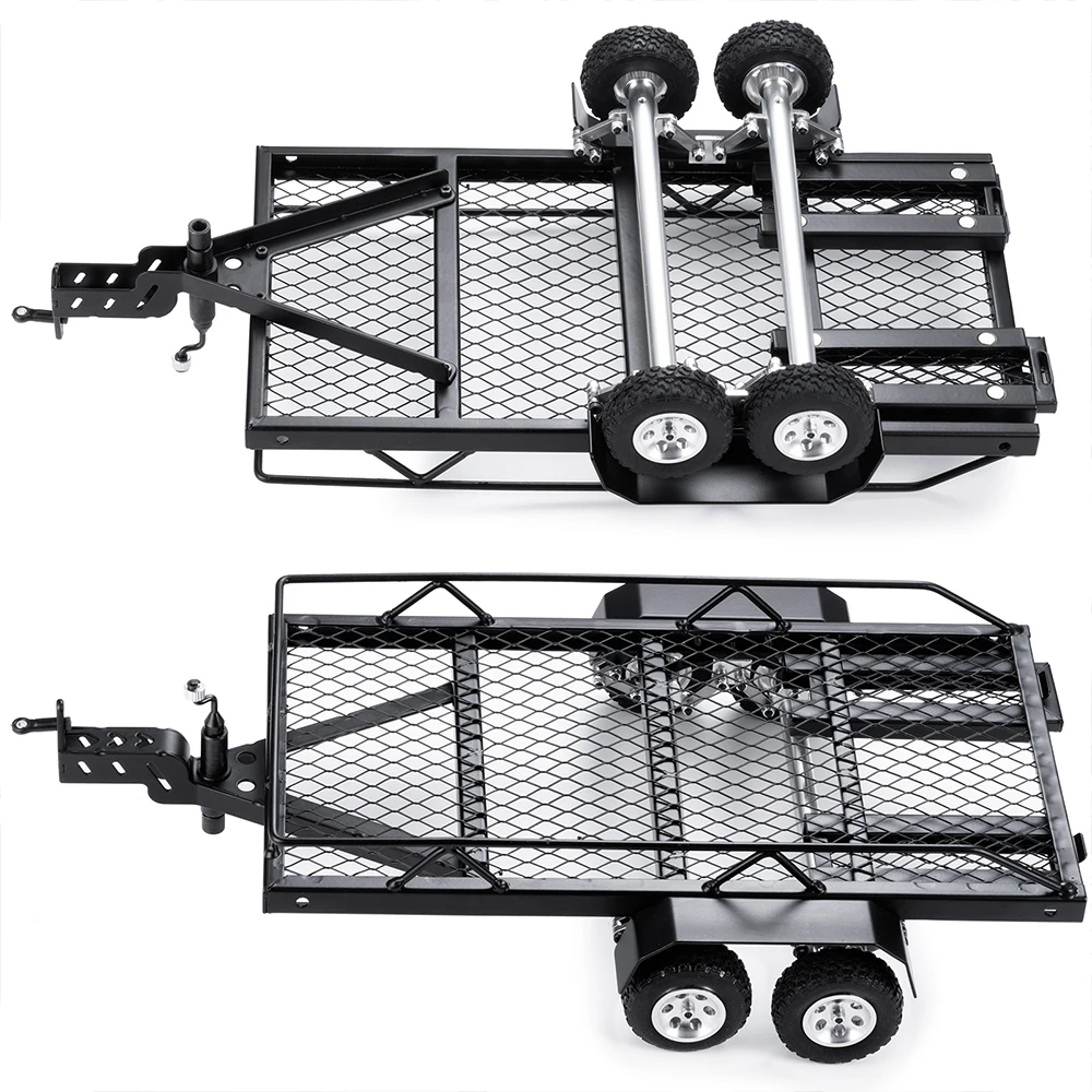 MIBIDAO Heavy Duty Metall Anhänger für TRX4-M Axial SCX24 FCX24 1/18 1/24 RC Auto Upgrade Teile Zubehör